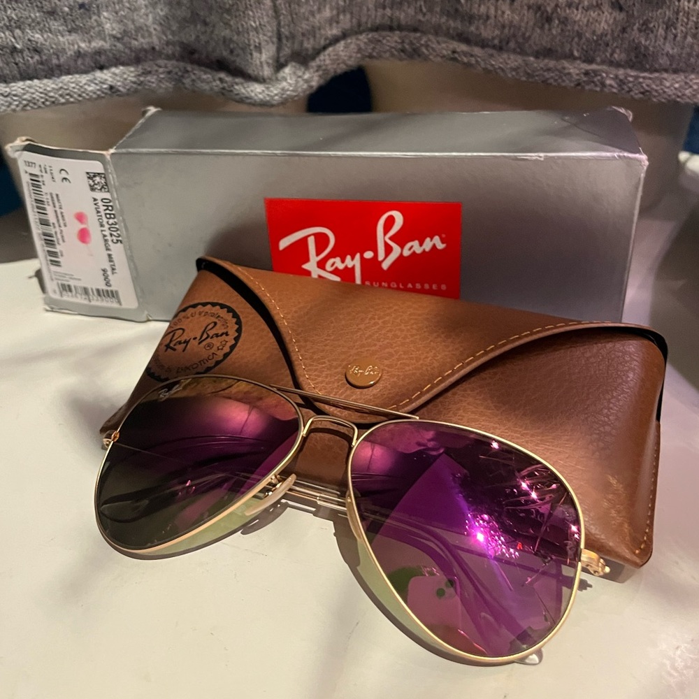 Ray-Ban Aviator Matte Arista Green Mirror Fuxia